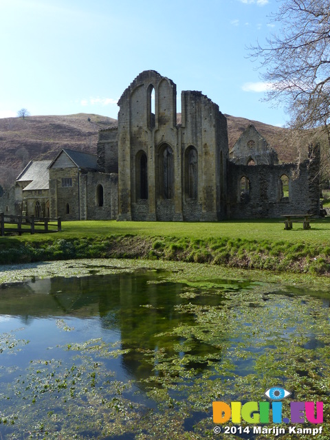 FZ003845 Crucis Abbey reflected in fish pond